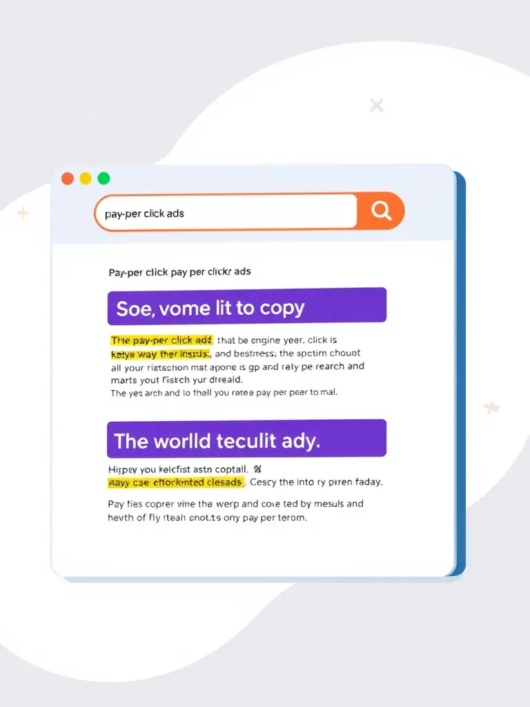 A search engine results page with highlighted paid and organic listings, illustrating AMI Digital Services' SEM and SEO campaign expertise.